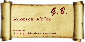 Golobics Bánk névjegykártya